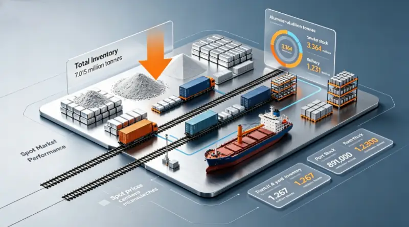 Altas mais estreitas nos preços da alumina: os preços spot caem à medida que as incompatibilidades regionais diminuem.